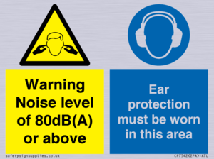 Warning Noise level of 80dB(A) or above. Ear protection must be worn in this area